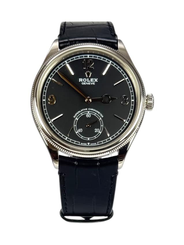 Rolex Perpetual 1908 52509, Black dial, 39mm White Gold