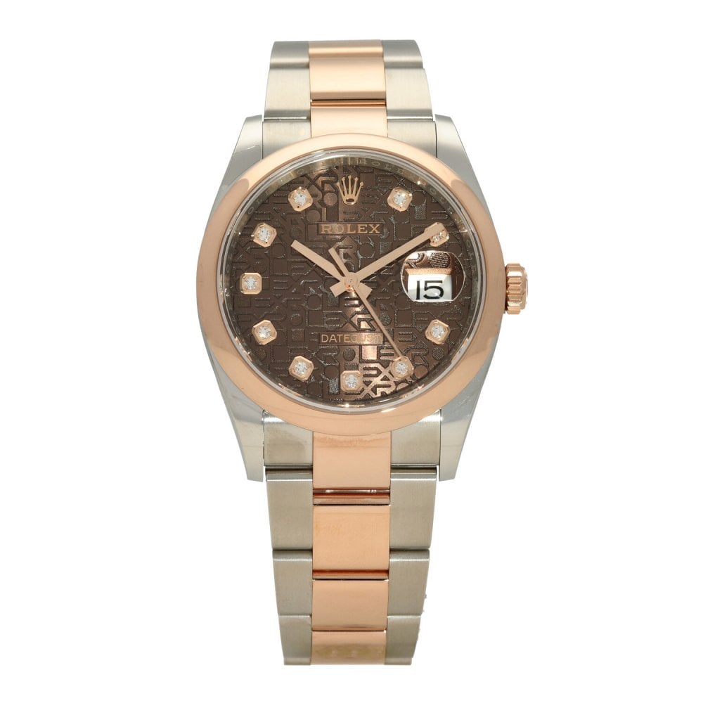 Rolex Datejust 126201, Brown dial, 36mm Steel & Everose Gold