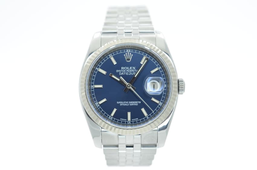 Rolex Datejust 116234, Blue dial, 36mm Steel & White Gold