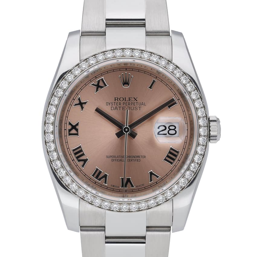 Rolex Datejust 116244, Pink dial, 36mm Steel & White Gold
