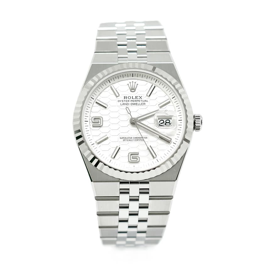 Rolex Land-Dweller 127334, White dial, 40mm Steel & White Gold