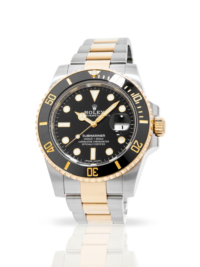 Rolex Submariner 116613 LN, Black dial, 40mm Steel & Yellow Gold