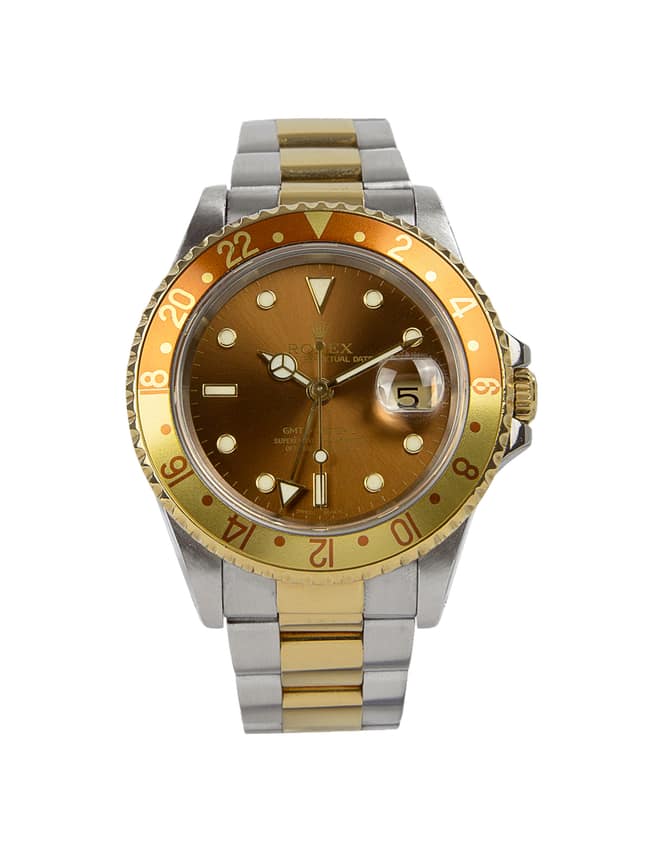 Rolex GMT-Master II 16713, Brown dial, 40mm Steel & Yellow Gold