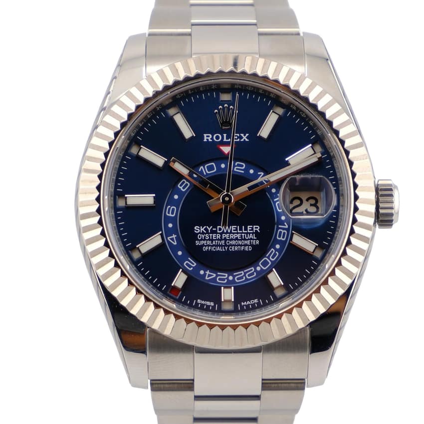 Rolex Sky-Dweller 326934, Blue dial, 42mm Steel & White Gold