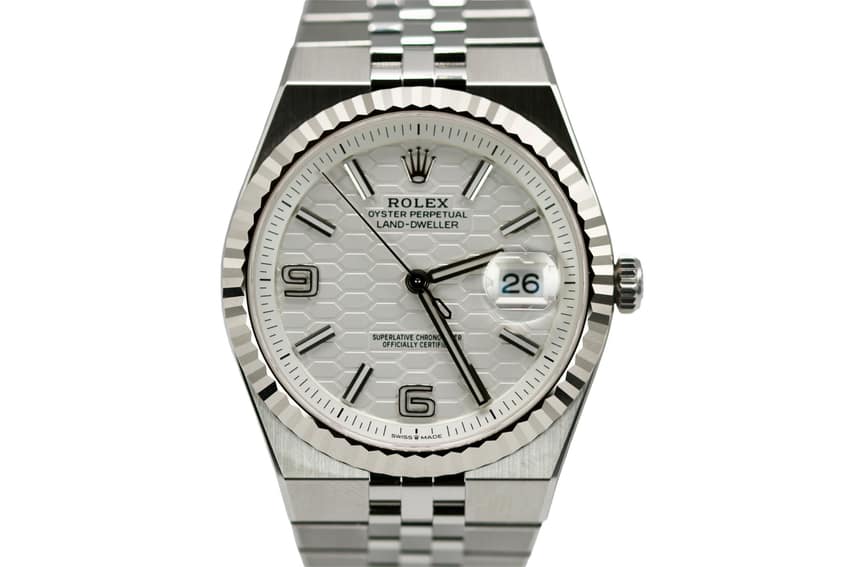 Rolex Land-Dweller 127334, White dial, 40mm Steel & White Gold