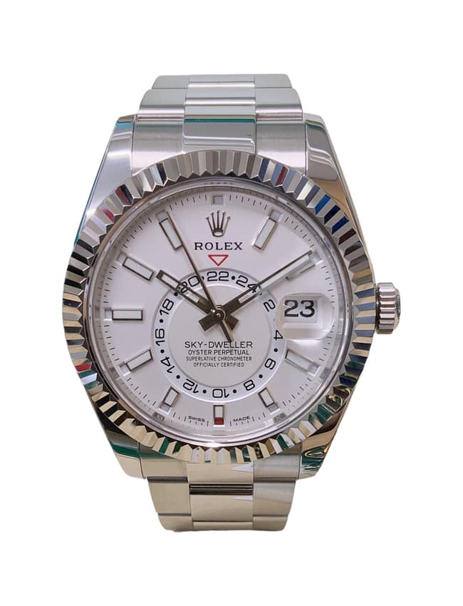 Rolex Sky-Dweller 326934, Silver dial, 42mm Steel & White Gold