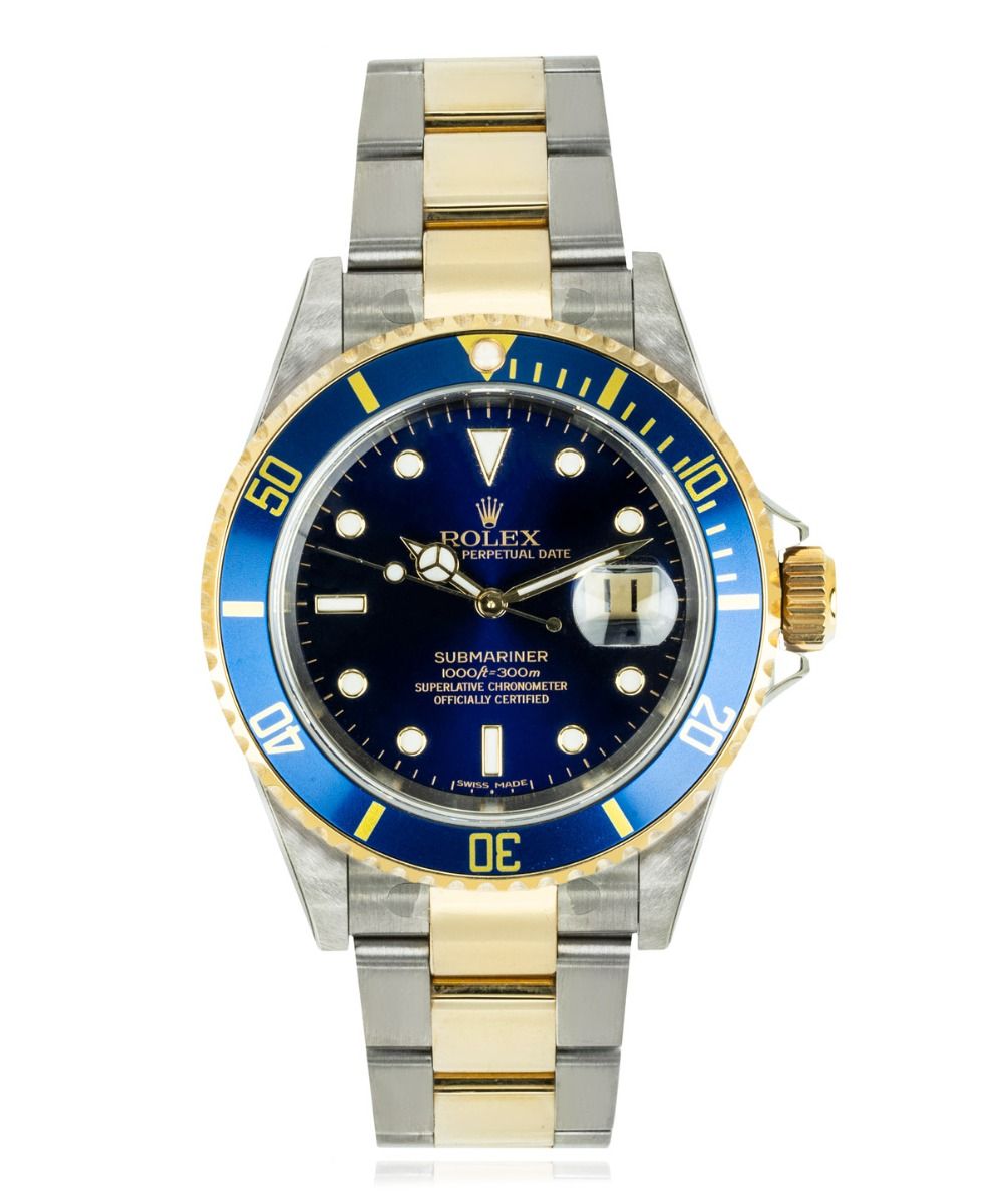 Rolex Submariner 16613, Blue dial, 40mm Steel & Yellow Gold