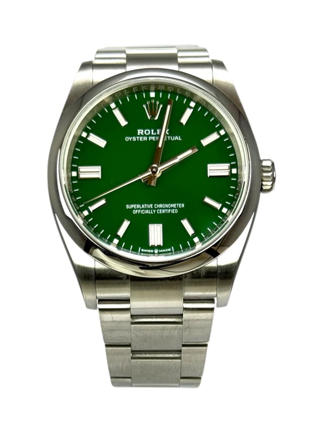 Rolex Oyster Perpetual 126000, Green dial, 36mm Oystersteel