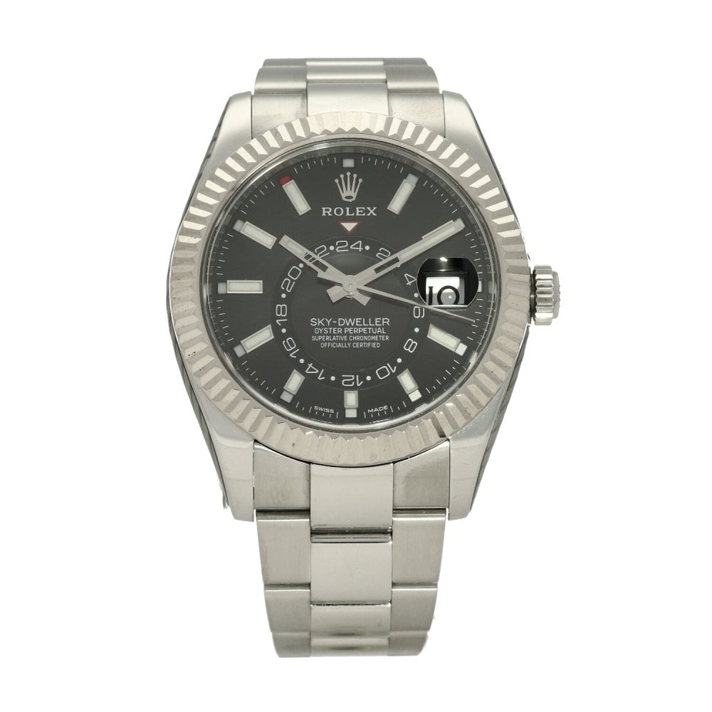 Rolex Sky-Dweller 326934, Black dial, 42mm Steel & White Gold