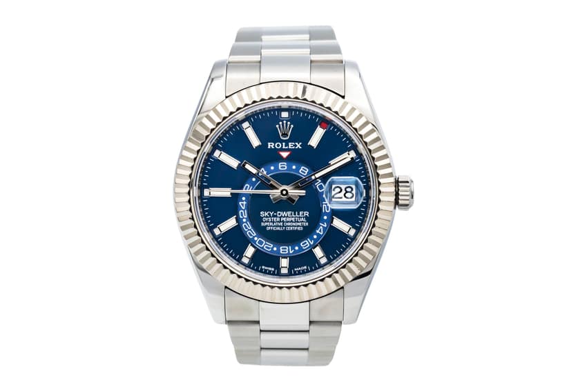 Rolex Sky-Dweller 326934, Blue dial, 42mm Steel & White Gold