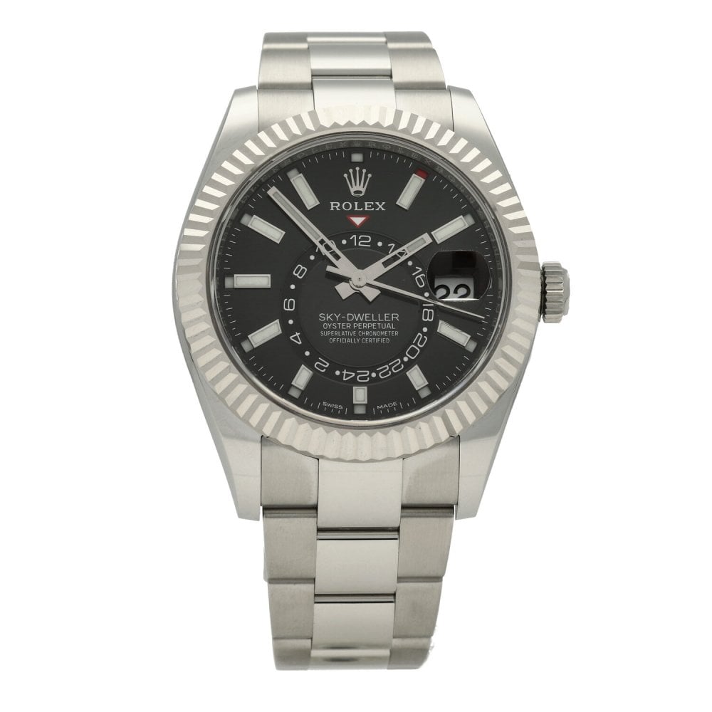 Rolex Sky-Dweller 326934, Black dial, 42mm Steel & White Gold