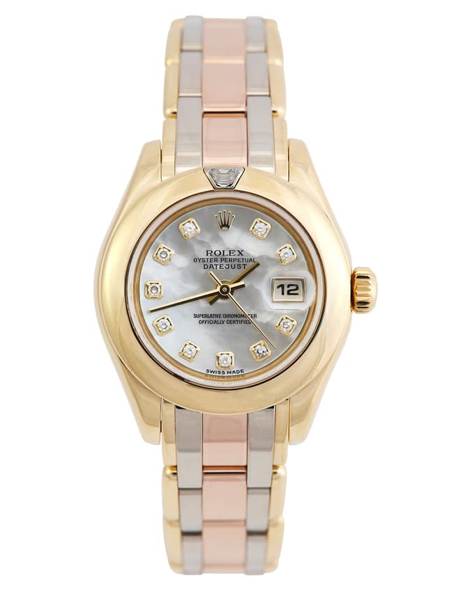 Rolex Pearlmaster 80328, Mother-of-Pearl dial, 29mm Yellow Gold
