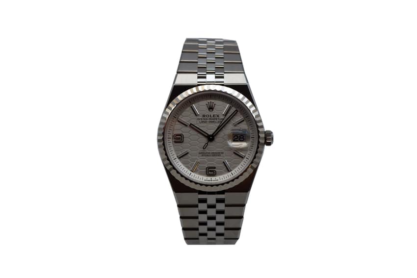 Rolex Land-Dweller 127234, White dial, 36mm Steel & White Gold