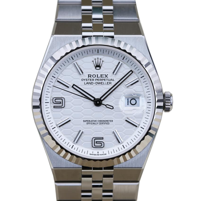 Rolex Land-Dweller 127334, Ice Blue dial, 40mm Steel & White Gold