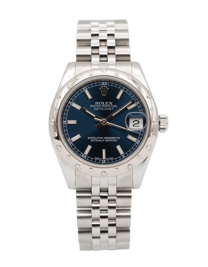 Rolex Lady-Datejust 178344, Blue dial, 31mm Steel & White Gold