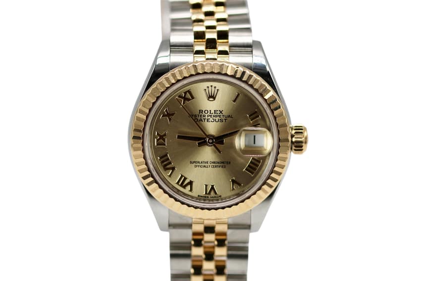 Rolex Lady-Datejust 279173, Brown dial, 28mm Steel & Yellow Gold