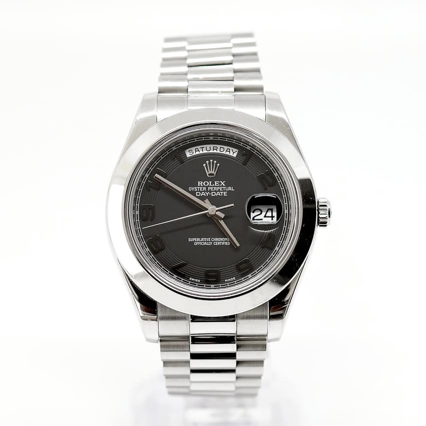 Rolex Day-Date 218206, Blue dial, 41mm Platinum