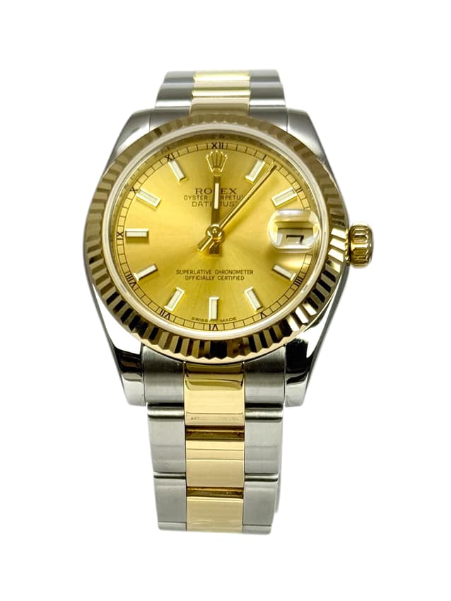 Rolex Lady-Datejust 178273, Champagne dial, 28mm Steel & Yellow Gold