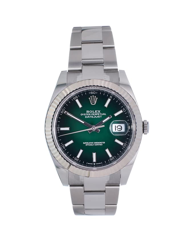 Rolex Datejust 126334, Green dial, 41mm Steel & White Gold