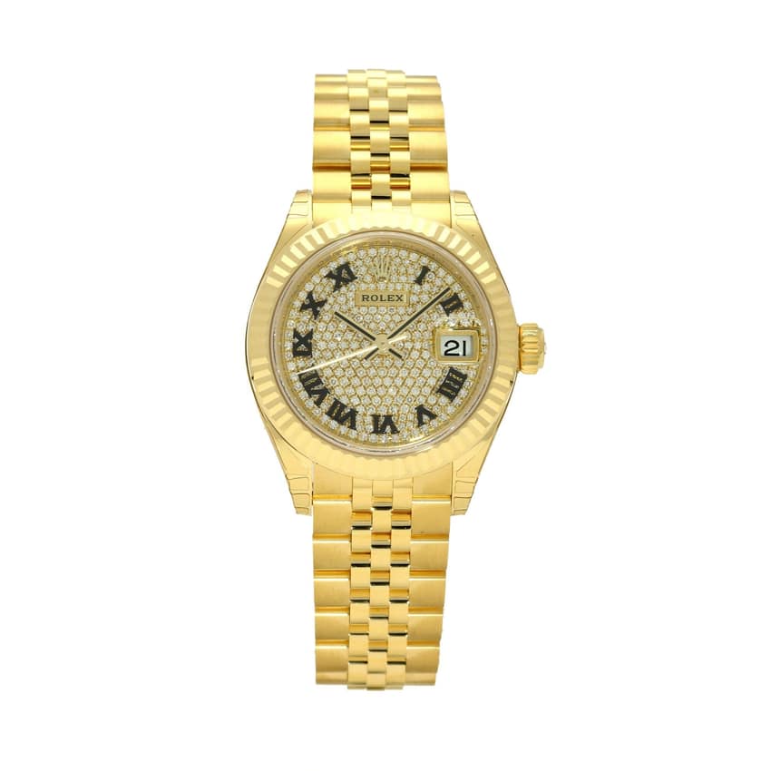 Rolex Lady-Datejust 279178, Champagne dial, 28mm Yellow Gold
