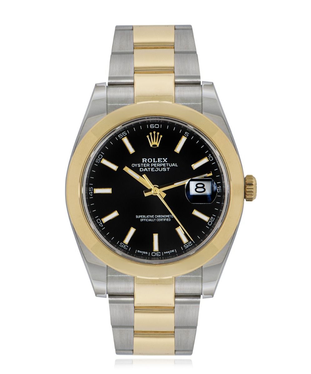 Rolex Datejust 126303, Black dial, 41mm Steel & Yellow Gold